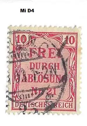 Deutsches Reich Dienstmarken 1903 Nr 4 Gestempelt (Posten) Falz / Gummimängel / *