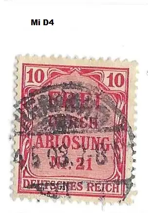 Deutsches Reich Dienstmarken 1903 Nr 4 Falz / Gummimängel / * Rundstempel (Datum und/oder Ort klar)