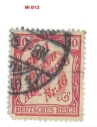 Deutsches Reich 1905 Nr 12 Falz / Gummimängel / * Gestempelt (Posten)