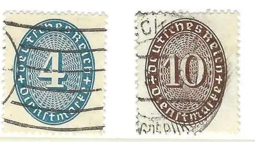 Deutsches Reich 1927 Nr 130 131 Gestempelt (Posten) Ohne Gummierung (*)