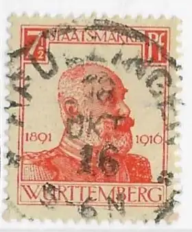 Altd. Württemberg Dienstmarken 1916 Nr 242 Ohne Gummierung (*)