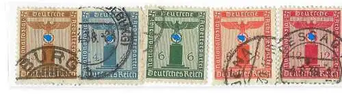 Deutsches Reich 1938 Nr 145 145 148 149 150 Ohne Gummierung (*)