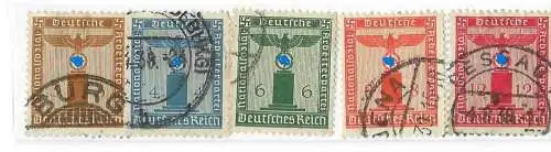 Deutsches Reich Dienstmarken 1938 Nr 145 145 148 149 150 Ohne Gummierung (*)