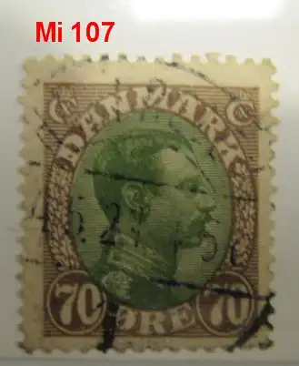 Dänemark 1918 Nr 107 Ohne Gummierung (*) Rundstempel (Datum und/oder Ort klar)