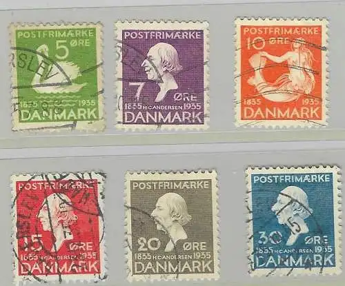 Dänemark 1935 Nr 222 223 224 225 227 226 Ohne Gummierung (*) Gestempelt (Posten)
