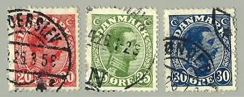 Dänemark 1926 Nr 146 147 148 Ohne Gummierung (*) Gestempelt (Posten) Rundstempel (Datum und/oder Ort klar)