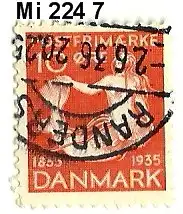 Dänemark 1935 Nr 224 Ohne Gummierung (*) Rundstempel (Datum und/oder Ort klar)