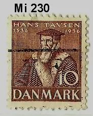 Dänemark 1936 Nr 230 Ohne Gummierung (*) Eckstempel/Wellenstempel