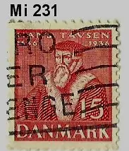 Dänemark 1936 Nr 231 Ohne Gummierung (*) Eckstempel/Wellenstempel