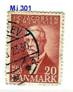 Dänemark 1947 Nr 301 Ohne Gummierung (*) Eckstempel/Wellenstempel
