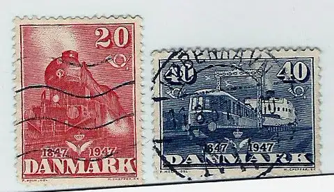 Dänemark 1947 Nr 299 300 Ohne Gummierung (*) Eckstempel/Wellenstempel Rundstempel (Datum und/oder Ort klar)