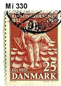 Dänemark 1952 Nr 330 Ohne Gummierung (*) Eckstempel/Wellenstempel