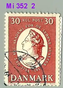 Dänemark 1954 Nr 352 Ohne Gummierung (*) Eckstempel/Wellenstempel