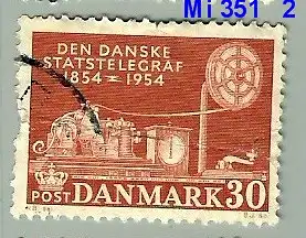 Dänemark 1954 Nr 351 Ohne Gummierung (*) Eckstempel/Wellenstempel