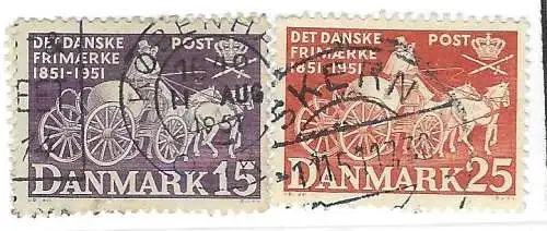 Dänemark 1951 Nr 326 327 Ohne Gummierung (*) Eckstempel/Wellenstempel