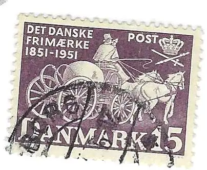 Dänemark 1951 Nr 326 Ohne Gummierung (*) Eckstempel/Wellenstempel