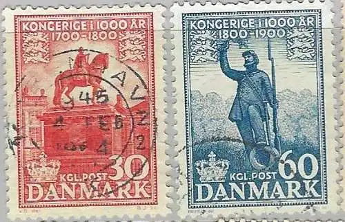 Dänemark 1955 Nr 356 357 Ohne Gummierung (*) Zentraler Rund / Vollstempel