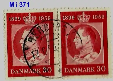 Dänemark 1959 Nr 371 Ohne Gummierung (*) Zentraler Rund / Vollstempel