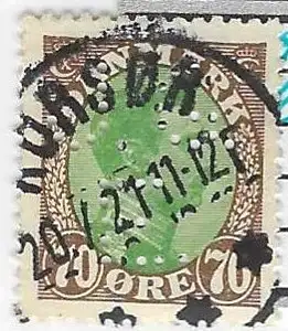 Dänemark 1918 Nr 107 Ohne Gummierung (*) Rundstempel (Datum und/oder Ort klar)