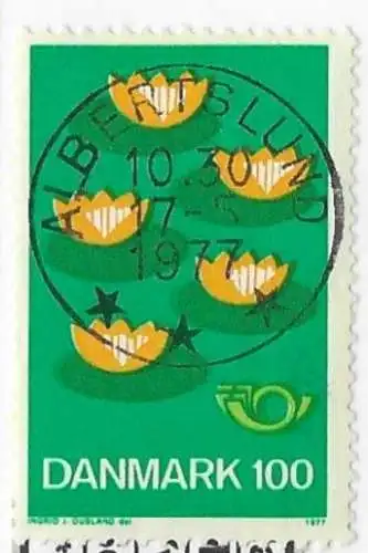 Dänemark 1977 Nr 635 Ohne Gummierung (*) Zentraler Rund / Vollstempel