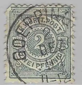 Altd. Württemberg 1890 Nr 60 Ohne Gummierung (*) Rundstempel (Datum und/oder Ort klar)