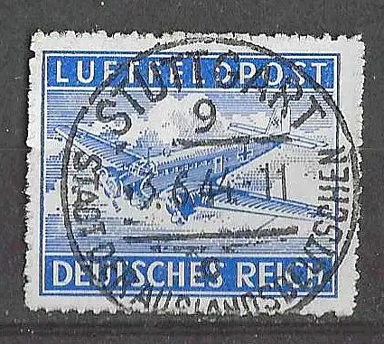 Deutsches Reich 1942 Nr 1 Ohne Gummierung (*) Zentraler Rund / Vollstempel