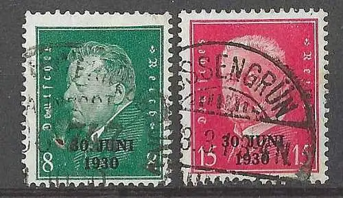 Deutsches Reich 1930 Nr 444 445 Rundstempel (Datum und/oder Ort klar)