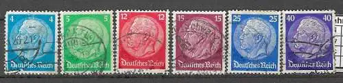 Deutsches Reich 1932 Nr 467 468 469 470 471 473 Rundstempel (Datum und/oder Ort klar)