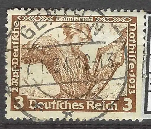Deutsches Reich 1933 Nr 499 Rundstempel (Datum und/oder Ort klar)
