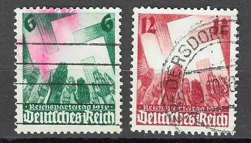 Deutsches Reich 1936 Nr 632 633 Ohne Gummierung (*) Rundstempel (Datum und/oder Ort klar)