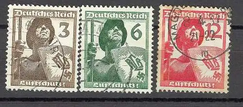 Deutsches Reich 1937 Nr 643 644 645 Ohne Gummierung (*)