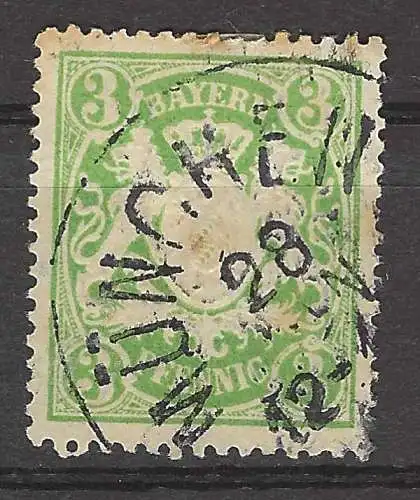 Altdeutschland Bayern 1888 Nr 54 Ohne Gummierung (*) Falz / Gummimängel / * Rundstempel (Datum und/oder Ort klar)