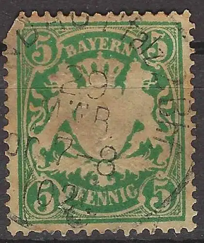 Altdeutschland Bayern 1888 Nr 61 Rundstempel (Datum und/oder Ort klar)
