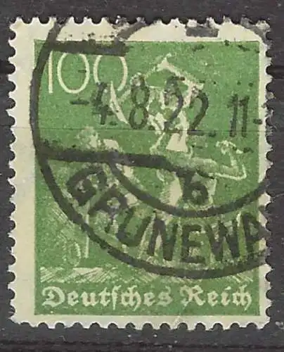 Deutsches Reich 1922 Nr 187 Rundstempel (Datum und/oder Ort klar)