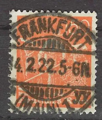 Deutsches Reich 1922 Nr 189 Rundstempel (Datum und/oder Ort klar) Zentraler Rund / Vollstempel