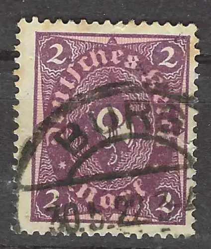 Deutsches Reich 1922 Nr 191 Gebraucht Rundstempel (Datum und/oder Ort klar)