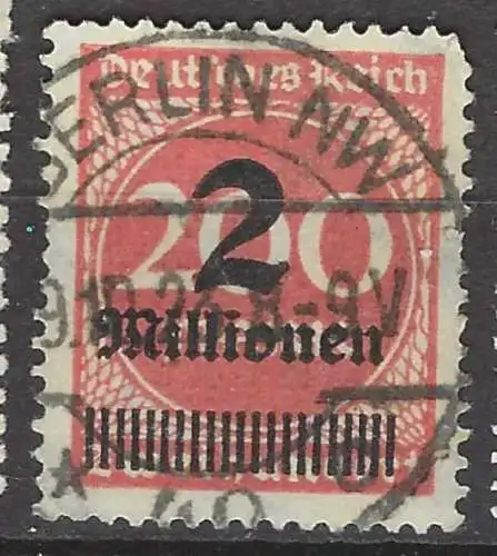 Deutsches Reich 1923 Nr 309 Ohne Gummierung (*) Zentraler Rund / Vollstempel