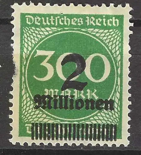 Deutsches Reich 1923 Nr 310 Ohne Gummierung (*)