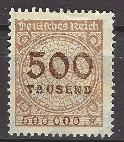 Deutsches Reich 1923 Nr 313A Falz / Gummimängel / *