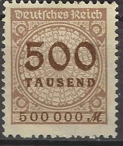 Deutsches Reich 1923 Nr 313A Ohne Gummierung (*)