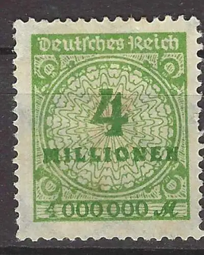 Deutsches Reich 1923 Nr 316A Ohne Gummierung (*)