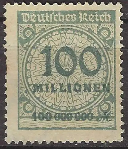 Deutsches Reich 1923 Nr 322A Ohne Gummierung (*)