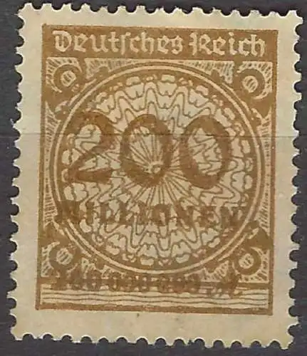 Deutsches Reich 1923 Nr 323A Ohne Gummierung (*)