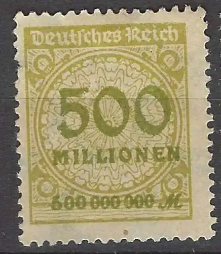 Deutsches Reich 1923 Nr 324 Ohne Gummierung (*)