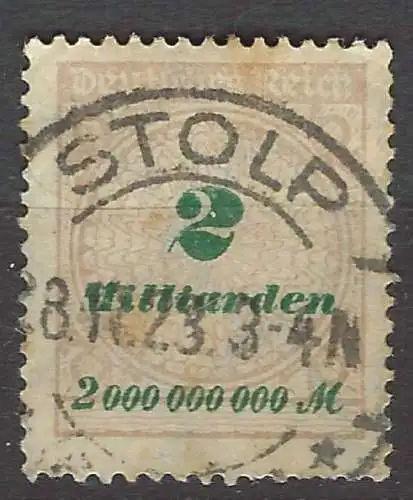 Deutsches Reich 1923 Nr 326 Ohne Gummierung (*)