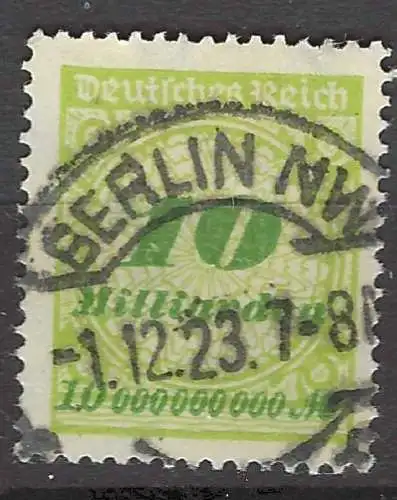 Deutsches Reich 1923 Nr 328 Ohne Gummierung (*)