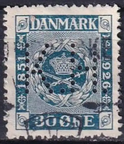 DÄNEMARK 1926 Mi-Nr. 155 Perfin o used