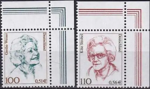 DEUTSCHLAND 2000 Mi-Nr. 2149/50 Eckrand ** MNH