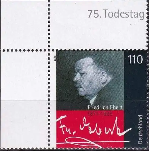 DEUTSCHLAND 2000 Mi-Nr. 2101 Eckrand ** MNH