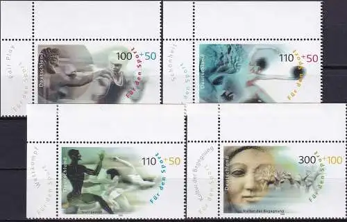 DEUTSCHLAND 2000 Mi-Nr. 2094/97 Eckrand ** MNH